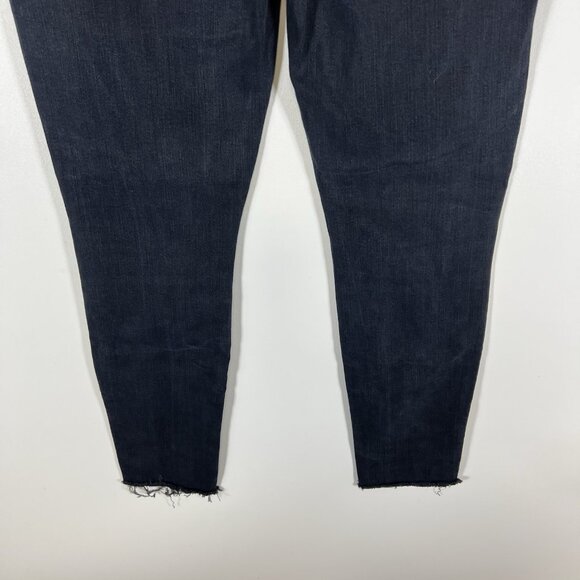 MOTHER Jeans 29 Black High Waisted Looker Ankle Skinny Stretch Blackbird Wash - Picture 6 of 12